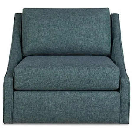 Contemporary Swivel Chair with Wide Seat